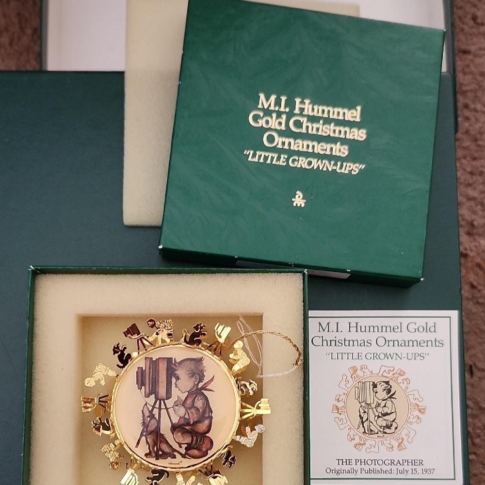 M.I. Hummel Little Grown-Ups Christmas Ornament The Photographer” w/Box & insert